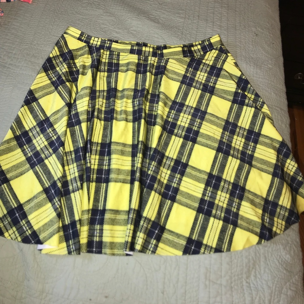 Yellow plaid skirt